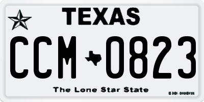 TX license plate CCM0823