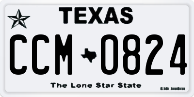 TX license plate CCM0824