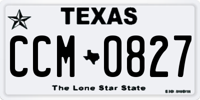 TX license plate CCM0827