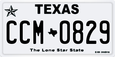 TX license plate CCM0829