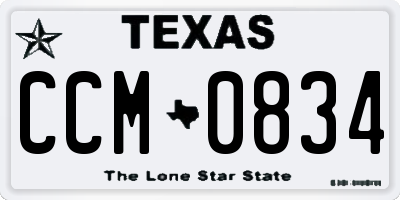 TX license plate CCM0834