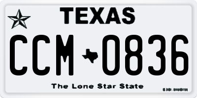 TX license plate CCM0836
