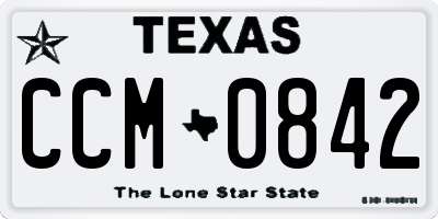 TX license plate CCM0842