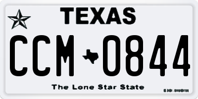 TX license plate CCM0844