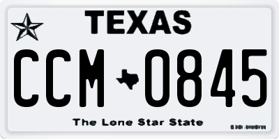 TX license plate CCM0845