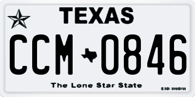 TX license plate CCM0846