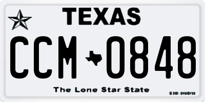 TX license plate CCM0848