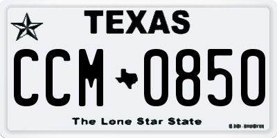 TX license plate CCM0850