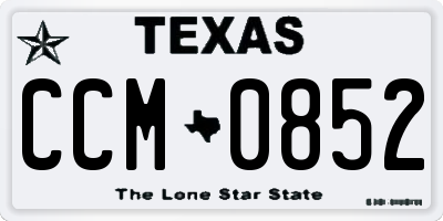 TX license plate CCM0852