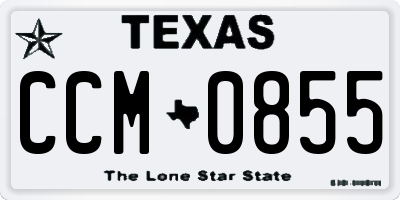 TX license plate CCM0855