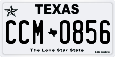 TX license plate CCM0856