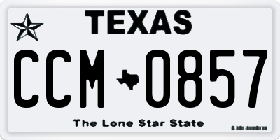 TX license plate CCM0857