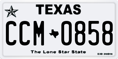 TX license plate CCM0858