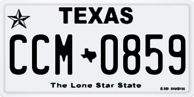 TX license plate CCM0859