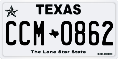 TX license plate CCM0862