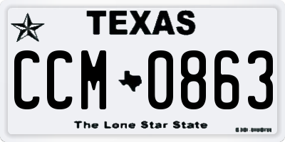 TX license plate CCM0863