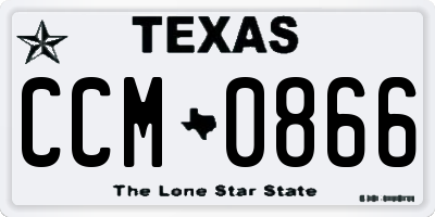 TX license plate CCM0866