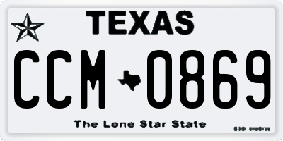 TX license plate CCM0869