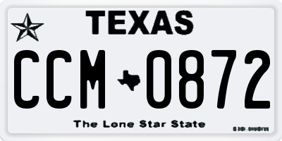 TX license plate CCM0872