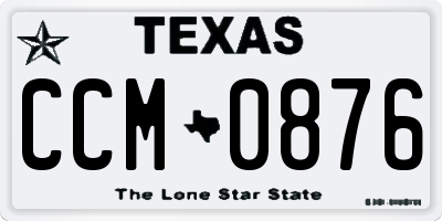 TX license plate CCM0876