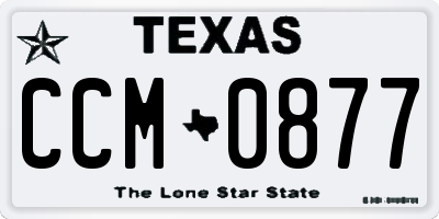 TX license plate CCM0877