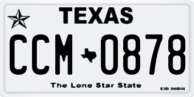 TX license plate CCM0878