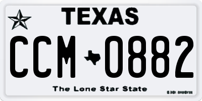 TX license plate CCM0882