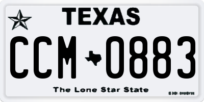 TX license plate CCM0883