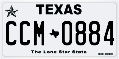 TX license plate CCM0884