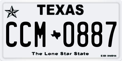 TX license plate CCM0887