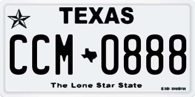 TX license plate CCM0888