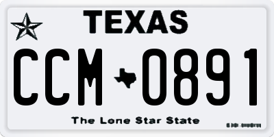 TX license plate CCM0891