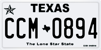 TX license plate CCM0894