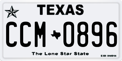 TX license plate CCM0896