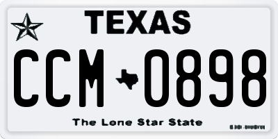 TX license plate CCM0898