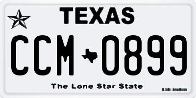 TX license plate CCM0899