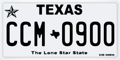 TX license plate CCM0900