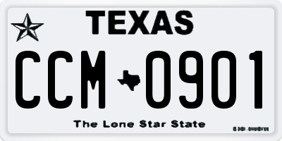 TX license plate CCM0901