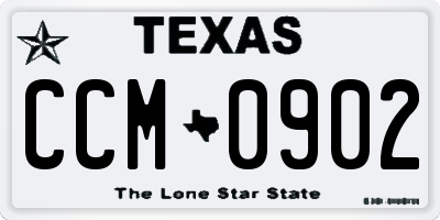 TX license plate CCM0902