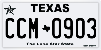TX license plate CCM0903