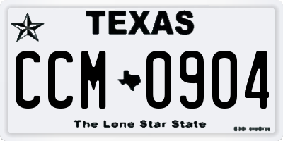 TX license plate CCM0904