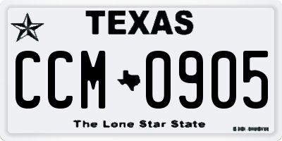 TX license plate CCM0905