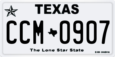 TX license plate CCM0907
