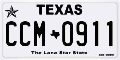 TX license plate CCM0911