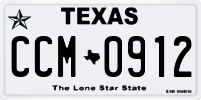 TX license plate CCM0912