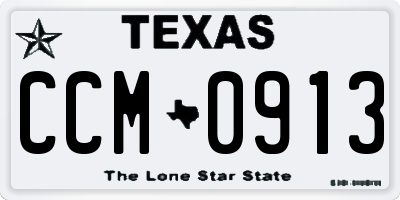 TX license plate CCM0913