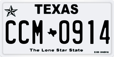 TX license plate CCM0914