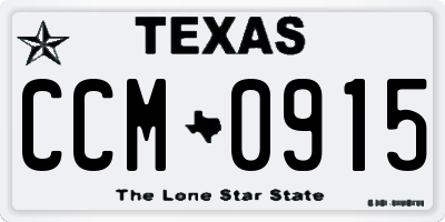 TX license plate CCM0915