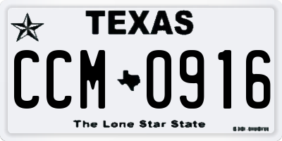 TX license plate CCM0916