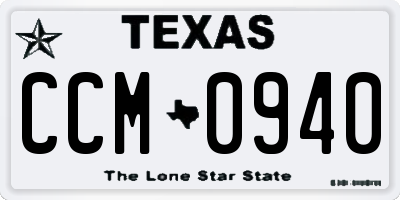 TX license plate CCM0940